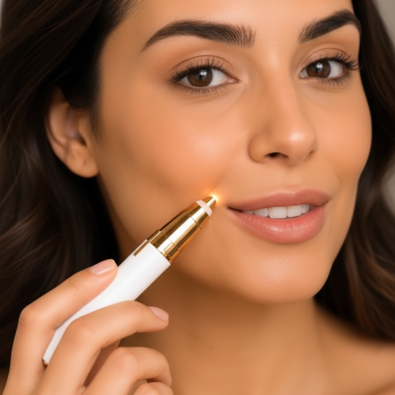 Aparador de Sobrancelhas e Depilador Facial Indolor com Luz LED | Essenza Derma Pro™