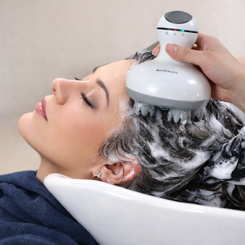 Massageador Elétrico à Prova D`Água - SPA - Couro Cabeludo, Face e Corpo