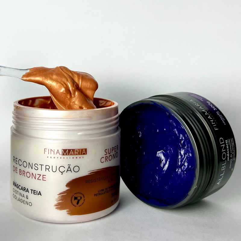 KIT SOS LOIRAS | RECONSTRUÇÃO + MATIZADOR PEROLADO | PÓS-MECHAS/DESCOLORAÇÃO | FINA MARIA