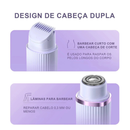 Depilador elétrico com navalha dupla cuidado e delicadeza com sua pele, Recarregável com Tecnologia avançada Indolor.