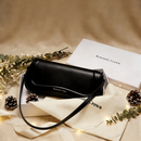 Bolsa de Ombro Feminina com Alça Ajustável, Bolsa Feminina Elegante com Couro Sintetico Preto, Presente