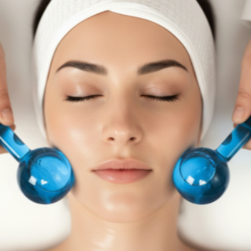 KIT 2 Globos Faciais Para Massagem Esfera 2 Peças Cromoterapia Cristal Anti Aging Profissional Estética Crystal Ball