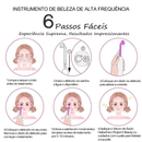 Aparelho Alta Frequência Portátil Para Limpeza De Pele Tratamento Facial e Capilar 4 Eletrodos Eletroterapia Bivolt